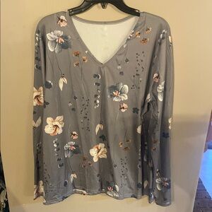 Floral Patterned Fabric Long Sleeve